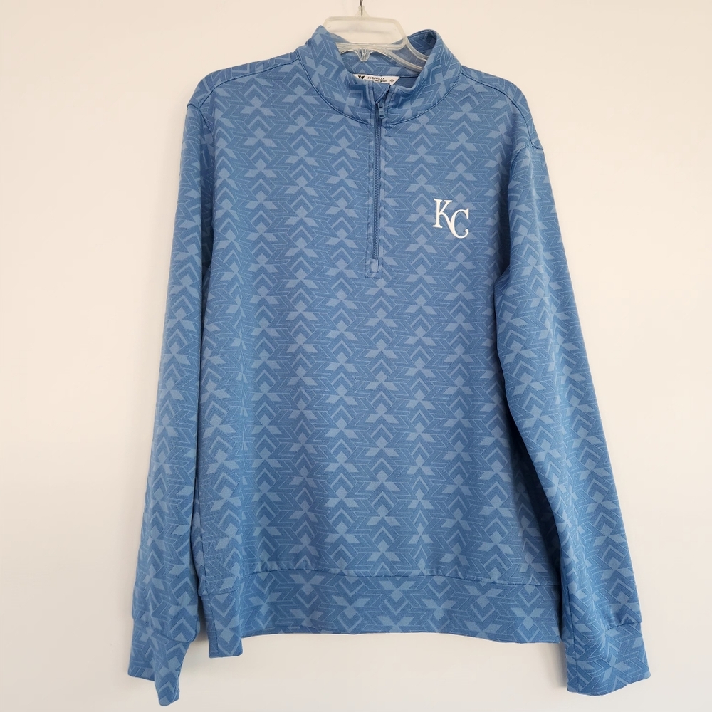 KC Men's Blue Zip-Up Sweater